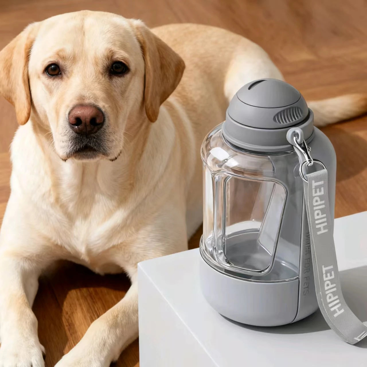 HIPIPET Portable Dog Water Bottle with Food Container 34oz Water & 10oz Food Leakproof BPA-Free Pet Water Dispenser for Outdoor