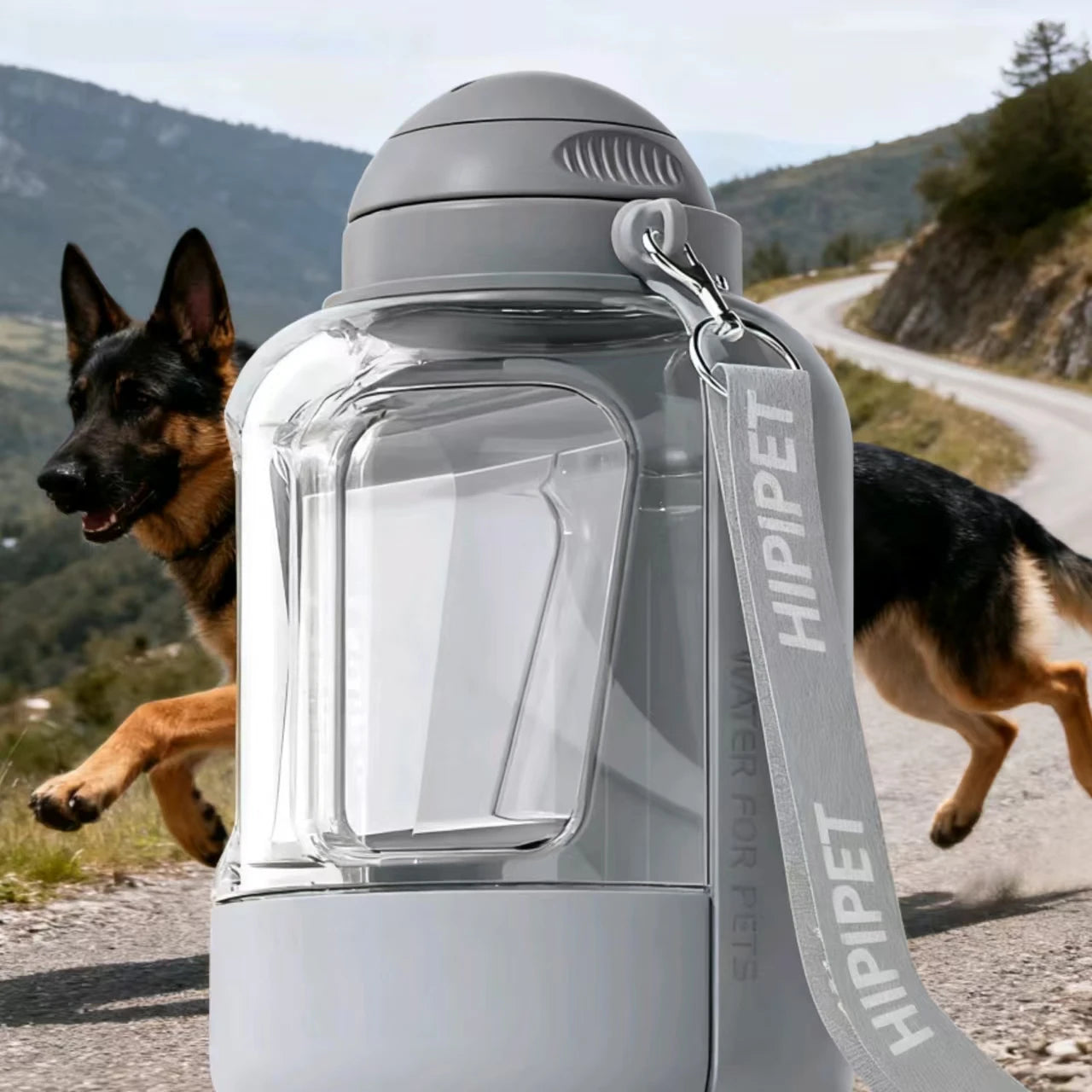 HIPIPET Portable Dog Water Bottle with Food Container 34oz Water & 10oz Food Leakproof BPA-Free Pet Water Dispenser for Outdoor