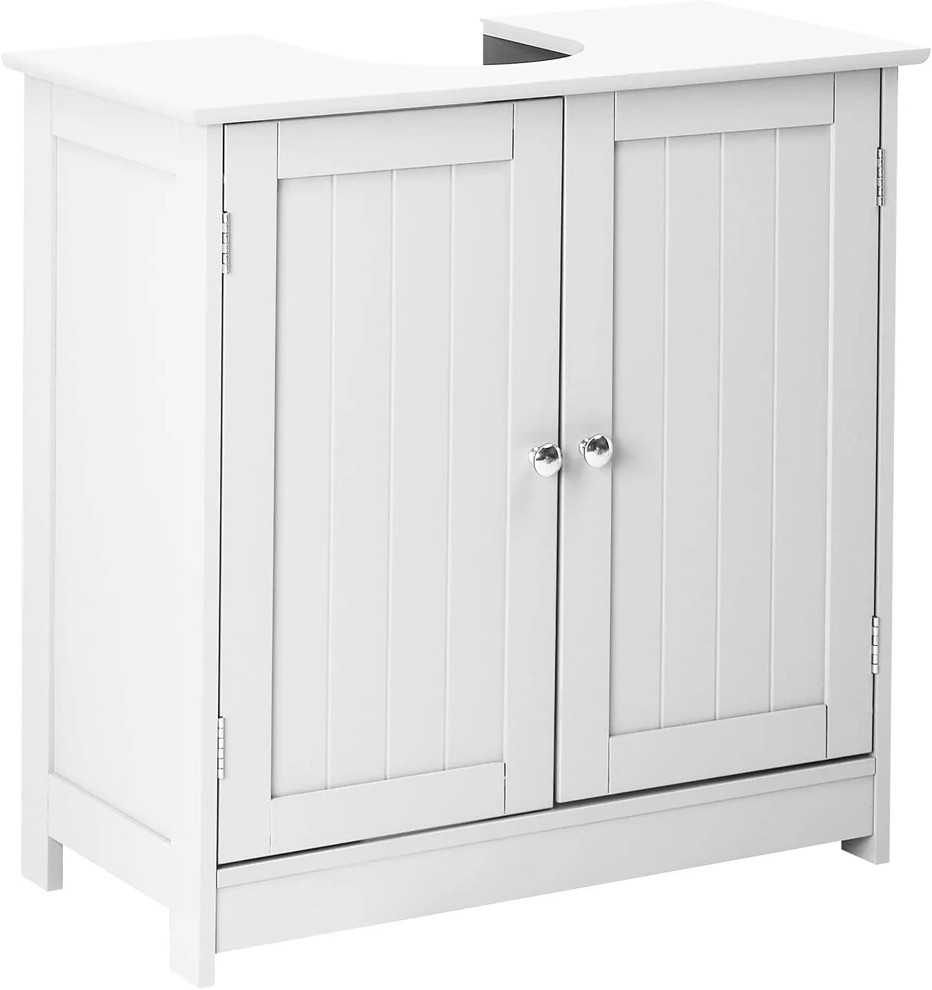 Pedestal Sink Cabinet Traditional Under Sink Storage Cabinet White Bathroom Vanity with 2 Doors Adjustabel Shelf 23.6" x