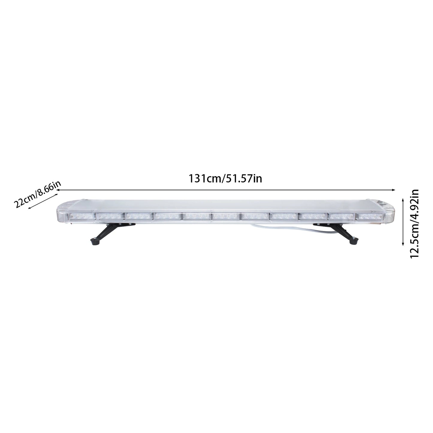 High-Visibility 96LED 360° Safety Strobe Light Bar, 16 Flash Modes+Remote Control, IP65 Waterproof, Yellow Emergency Warning