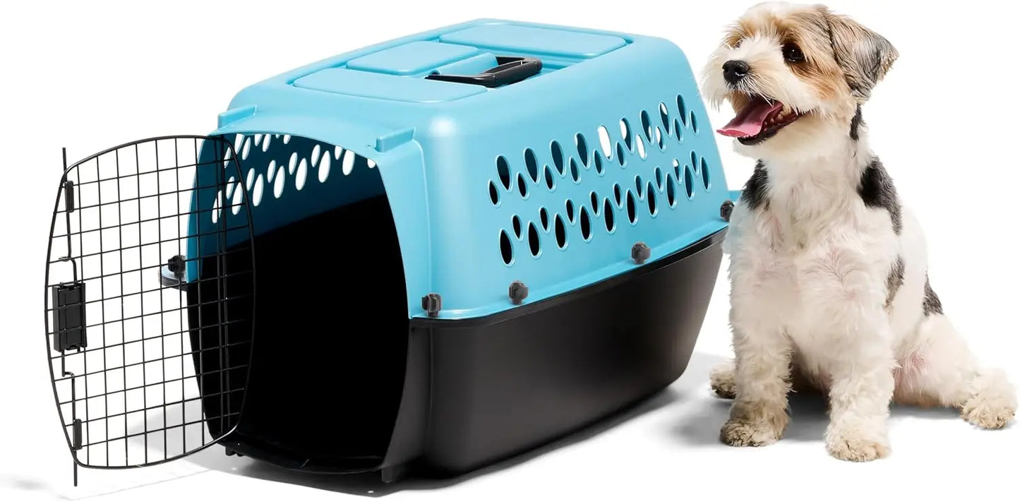 Fashion Vari Dog Kennel - Portable Crate for Pets 10-20 lbs - Airline-Friendly Pet Carrier - Durable Plastic Shell - For