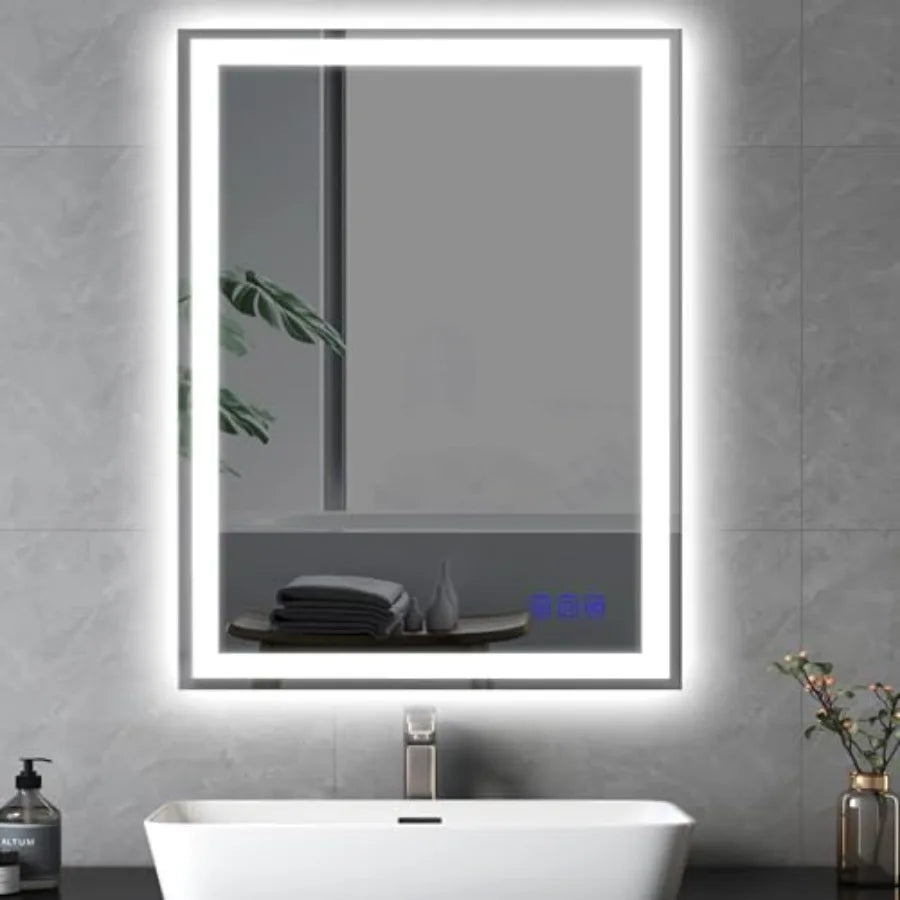 32x24 LED Bathroom Mirror with Lights LED Mirror for Bathroom Makeup Vanity Smart Mirror Lighted Front and BacklitStepless Dimm
