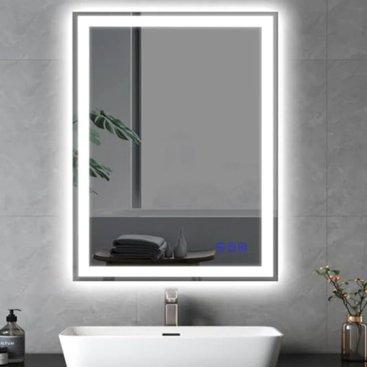 32x24 LED Bathroom Mirror with Lights LED Mirror for Bathroom Makeup Vanity Smart Mirror Lighted Front and BacklitStepless Dimm