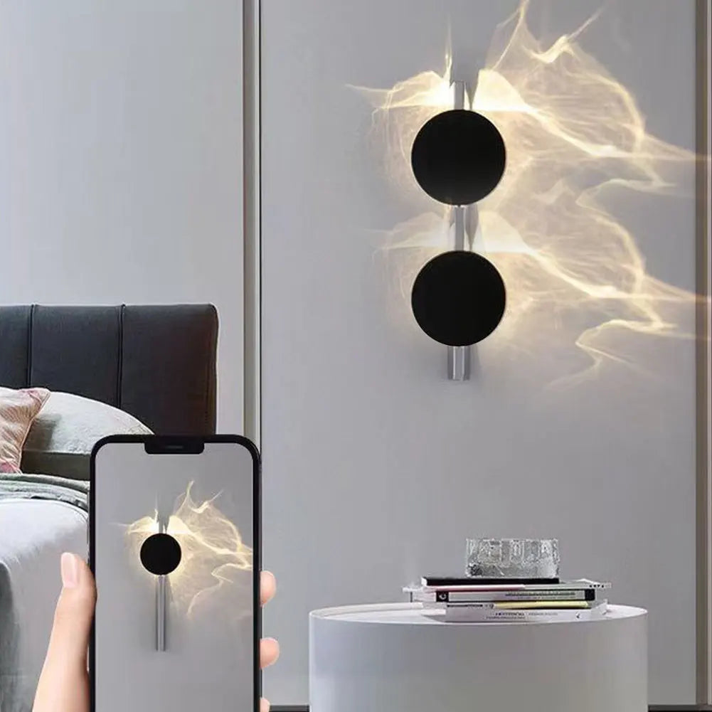 Corrugated LED Wall Lamp Modern Porch Wall Lamp Rotatable Wall Light Water Ripple Wall Lamp for TV/Mirror Bedroom Living Room