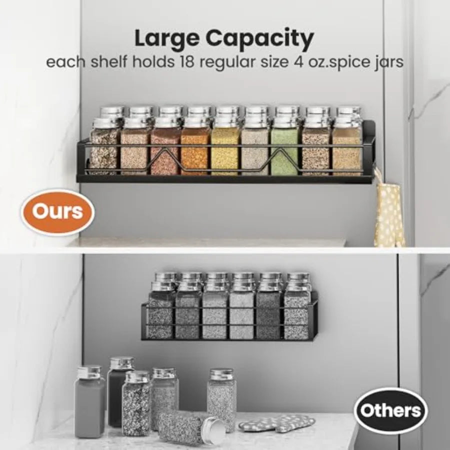 1.9 Inch Wide Large Capacity Magnetic Spice Rack for Refrigerator Metal Fridge Shelf Apartment Essentials Fridge Organizer Magn