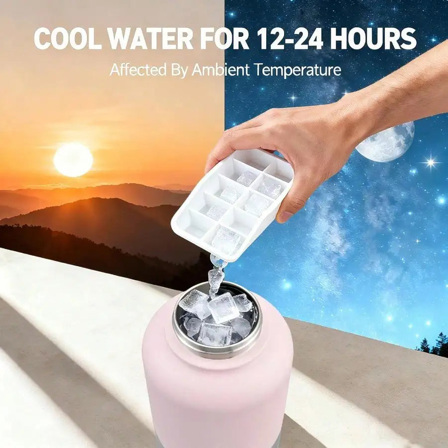 Insulated Dog Water Bottle With 2 Bowls, 32oz Travel Stainless Steel Double Wall , Portable Pet Dispenser, Gifts For Puppy Small Medium Dogs Walking Hiking And Camping