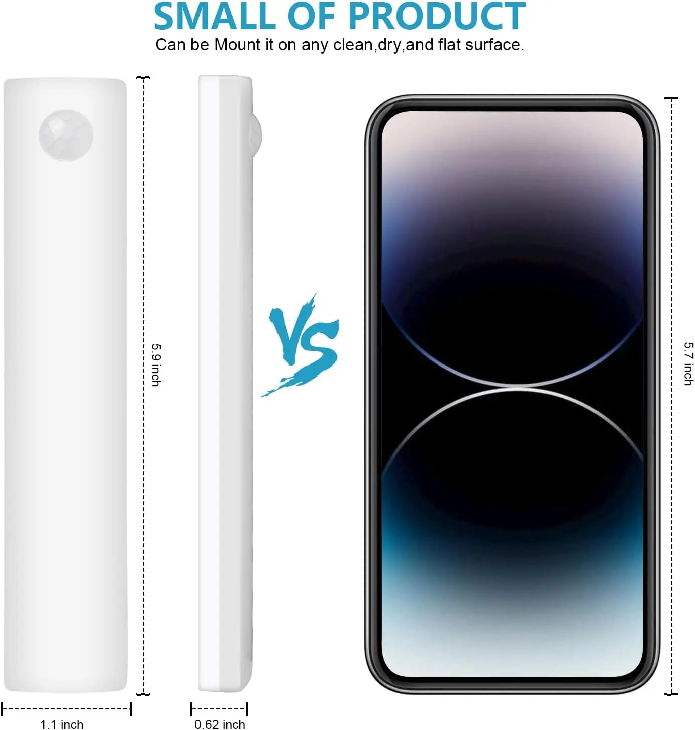 3PACK motion sensor LED cabinet lighting, USB charging magnetic installation, applied to kitchen and closet, white