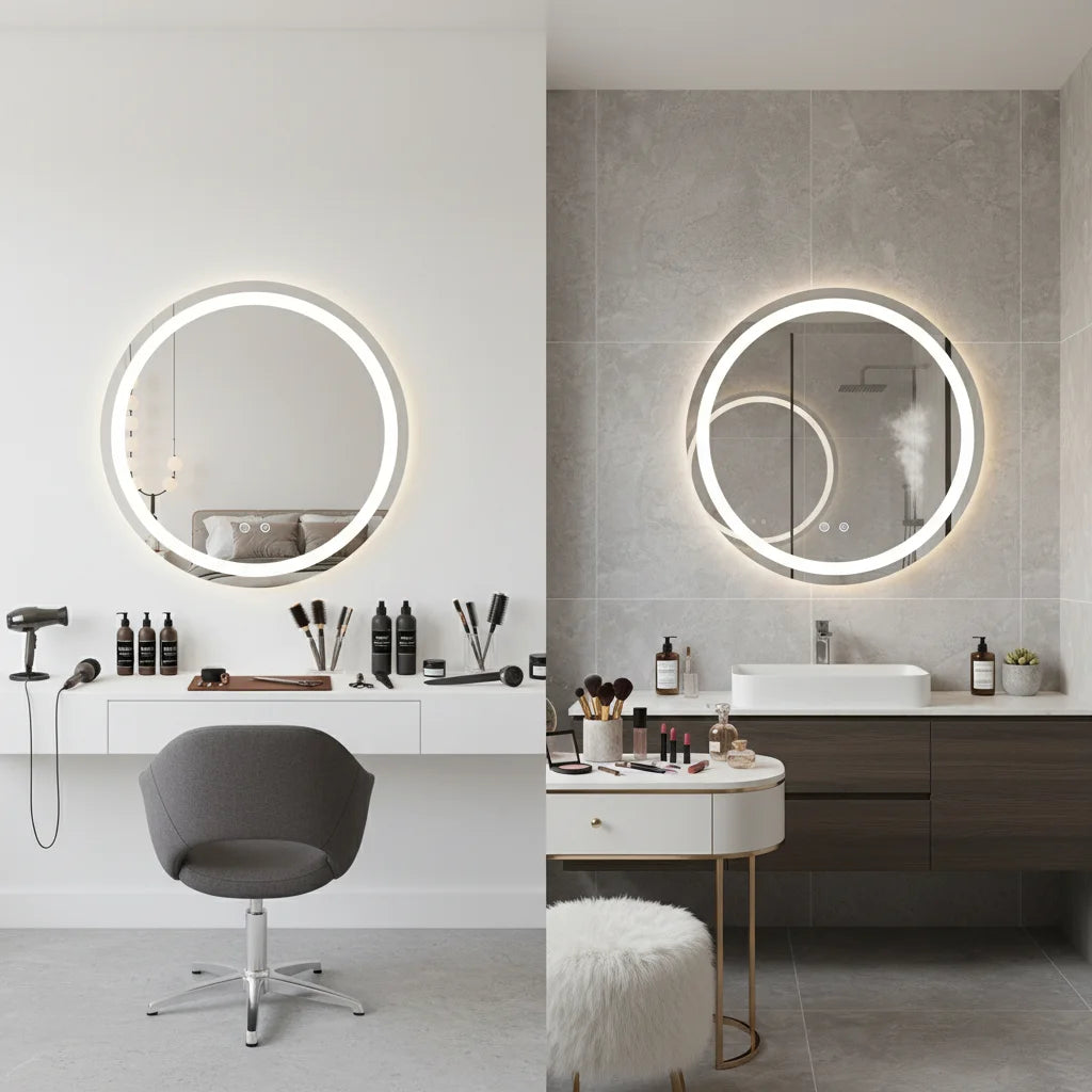 24 in. White LED Bathroom Mirror with Lights, Anti-Fog, Dimmable, Backlit + Front Lit, Lighted Bathroom Vanity Mirror for Wall