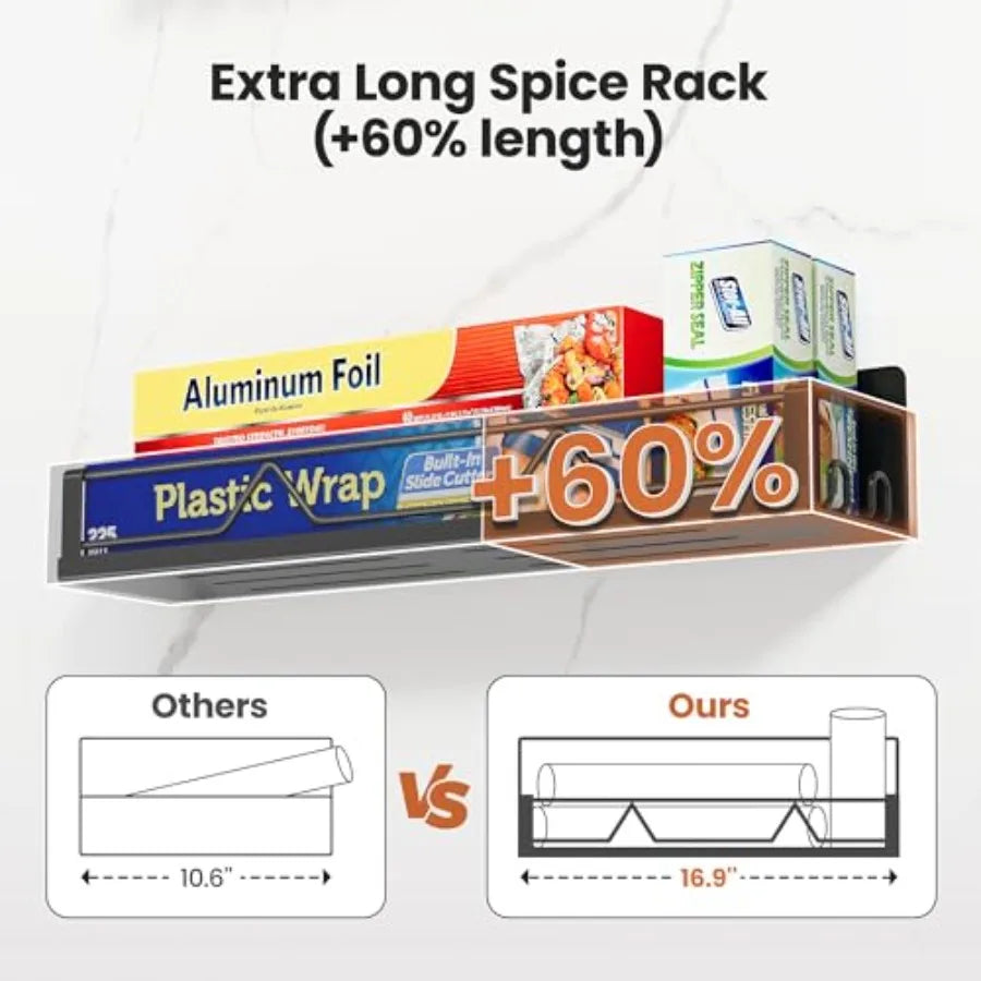 1.9 Inch Wide Large Capacity Magnetic Spice Rack for Refrigerator Metal Fridge Shelf Apartment Essentials Fridge Organizer Magn