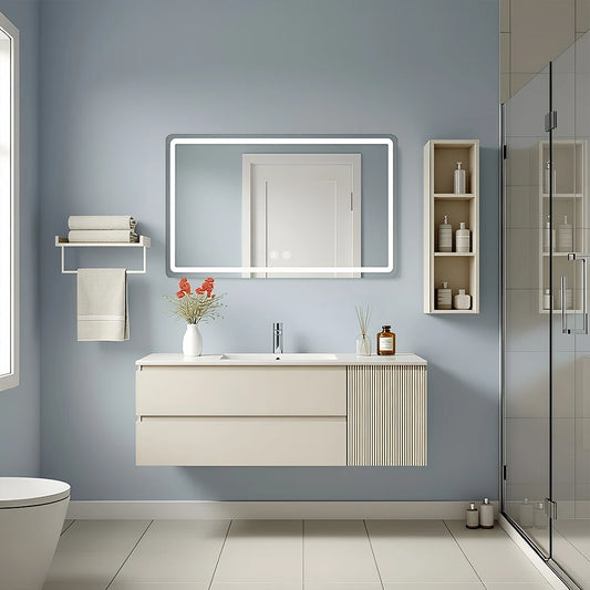 36x24 inch LED Bathroom Mirror Vanity Mirrors with Backlit Lights Fogless Makeup Mirror Wall Mounted with Demister