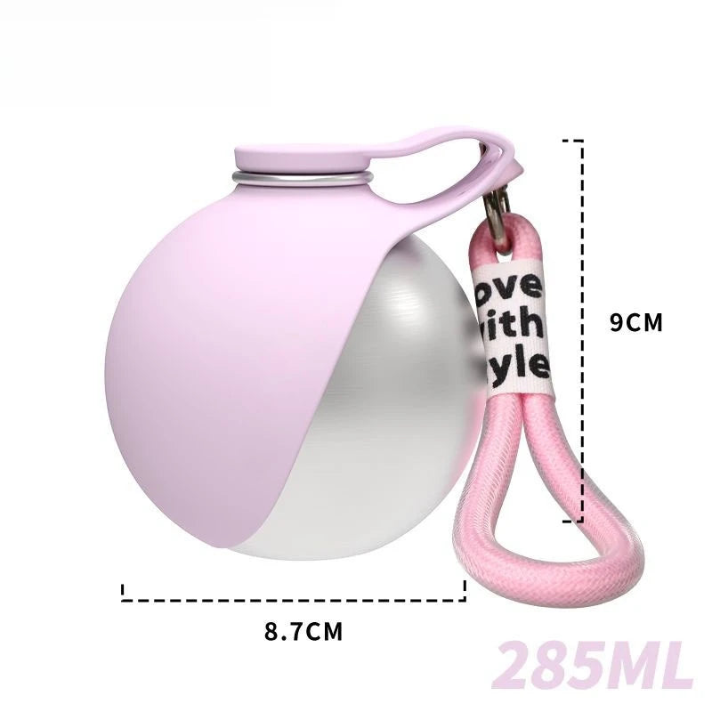285ml 2-in-1 Portable Dog Drinker,Leak-Proof Feeder Dogs Bottle Compact Stainless Steel Silicon Pet Supplies for Outdoor Travel