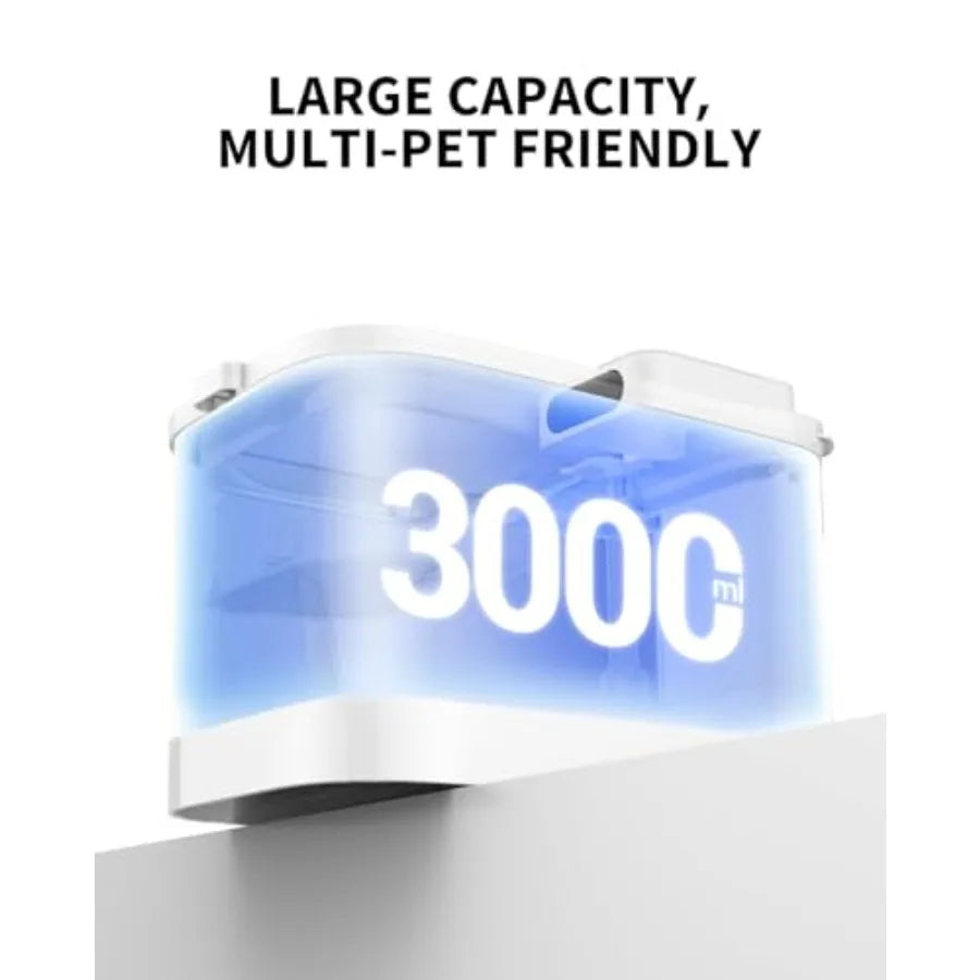 EVERSWEET MAX Cordless Cat Water Fountain with Motion Sensor, 101 oz/3L Pet Fountain for Cats Dogs Inside, Automatic Cat Water
