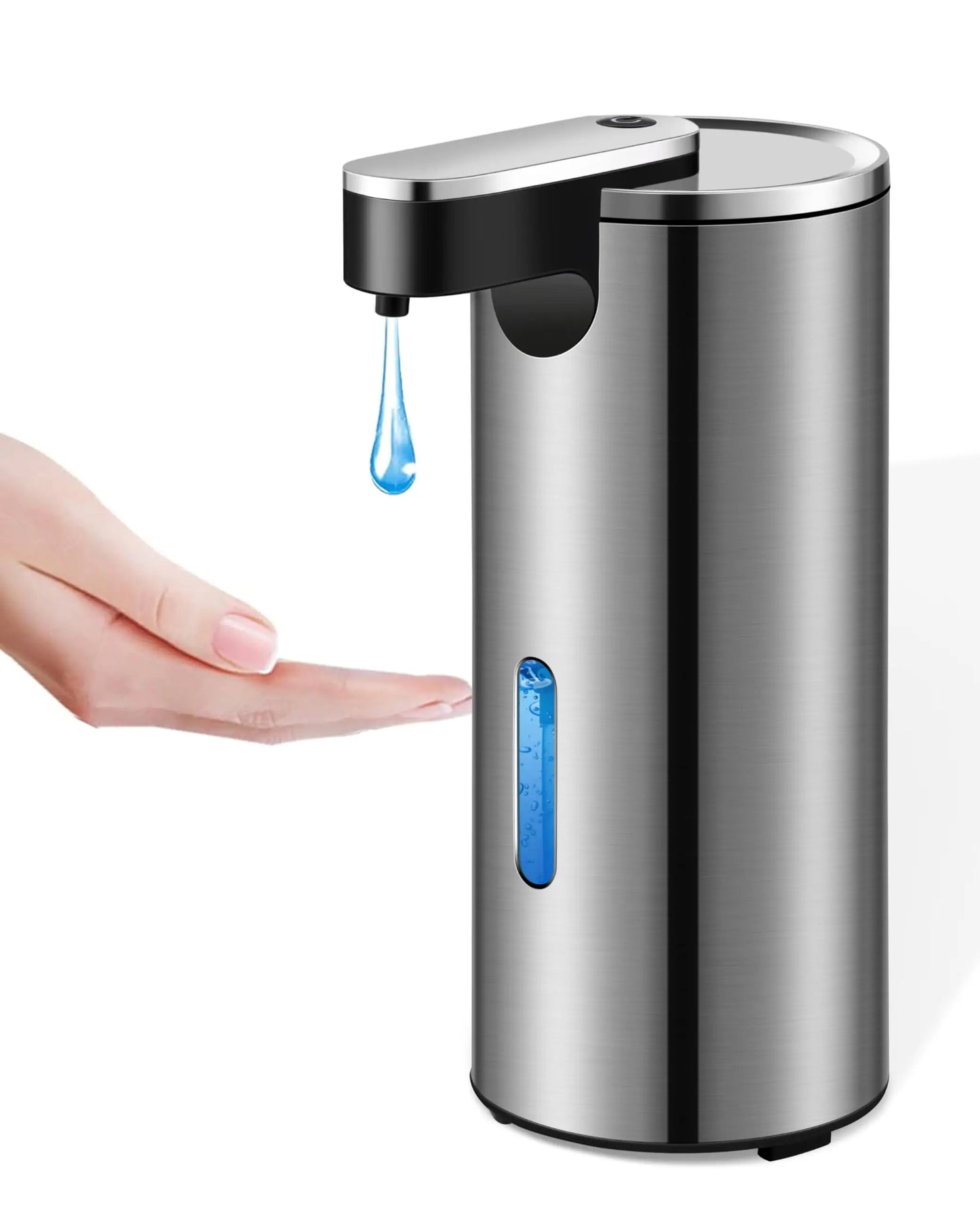 Automatic Soap Dispenser Stainless Steel Touchless3-Level Infrared Sensor for Bathroom,Kitchen,Hotel,Hand-Free Liquid Dispensing