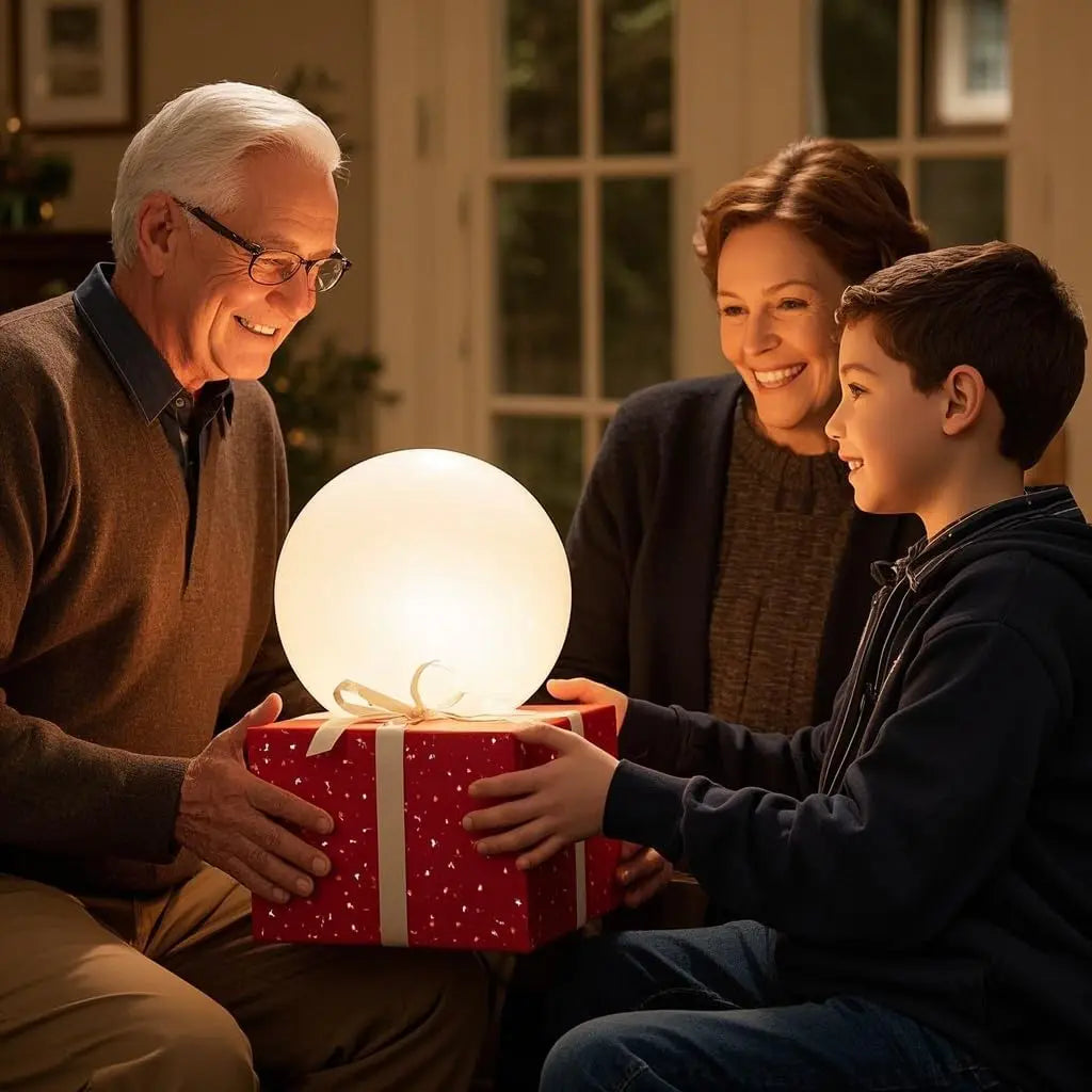 12-Inch LED Glowing Orb Light with Remote, Dimmable Rechargeable Floor Lamp, Waterproof Cordless Night Light for Home, Bedroom,