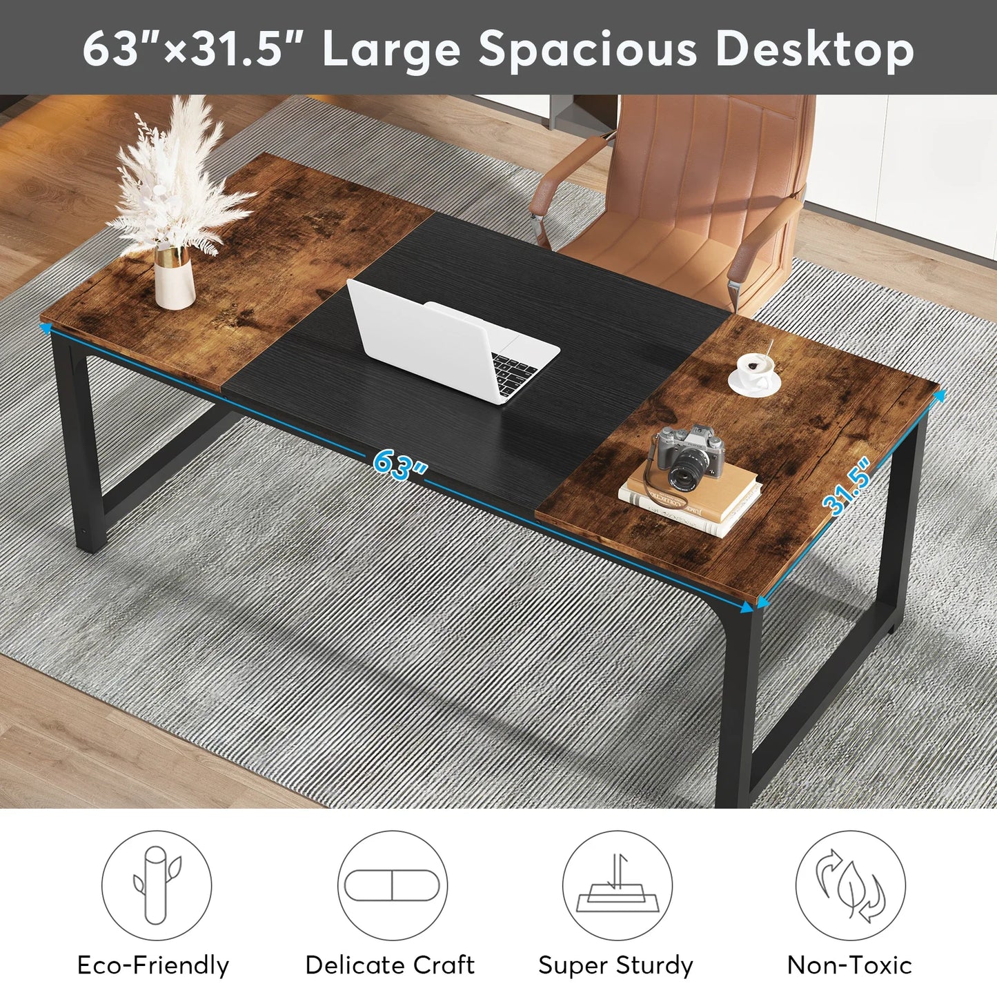 Tribesigns Large Office Desk Computer Table Study Writing Desk Workstation for Home Office Modern Computer Desk