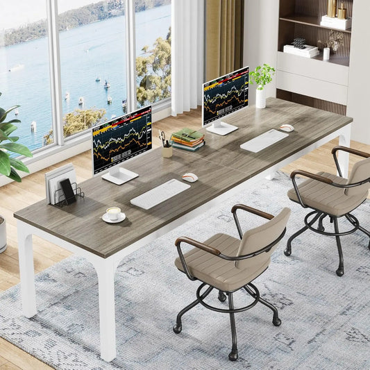 78.7 Inches Extra Long Computer Desk 2 Person Desk, Double Long Desk, Workstaion for Home Office