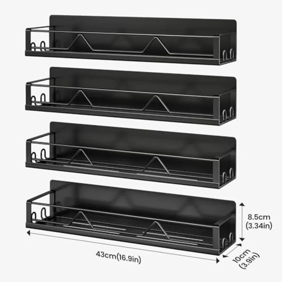 1.9 Inch Wide Large Capacity Magnetic Spice Rack for Refrigerator Metal Fridge Shelf Apartment Essentials Fridge Organizer Magn