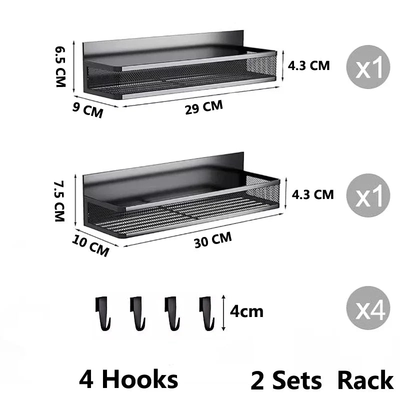 Metal Magnetic Spice Storage Rack for Refrigerator Oven Magnetic Fridge Shelf for DIY Kitchen Spice Organizer Magnetic Shelf