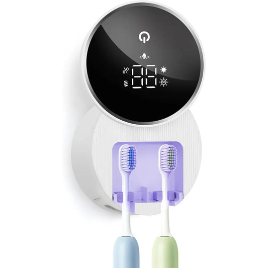 Toothbrush Holders for Bathroom, WONICO Toothbrush Sanitizer Holder, Tooth Brush Wall-Mounted Cleaner Organizer with